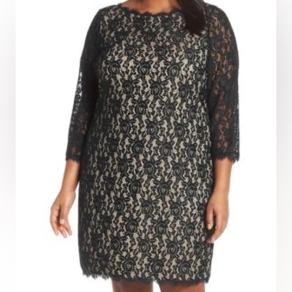 Eliza J Black Lace Whimsigoth Cocktail Party Fancy Dinner Bodycon Dress Sz 10 - Picture 6 of 13